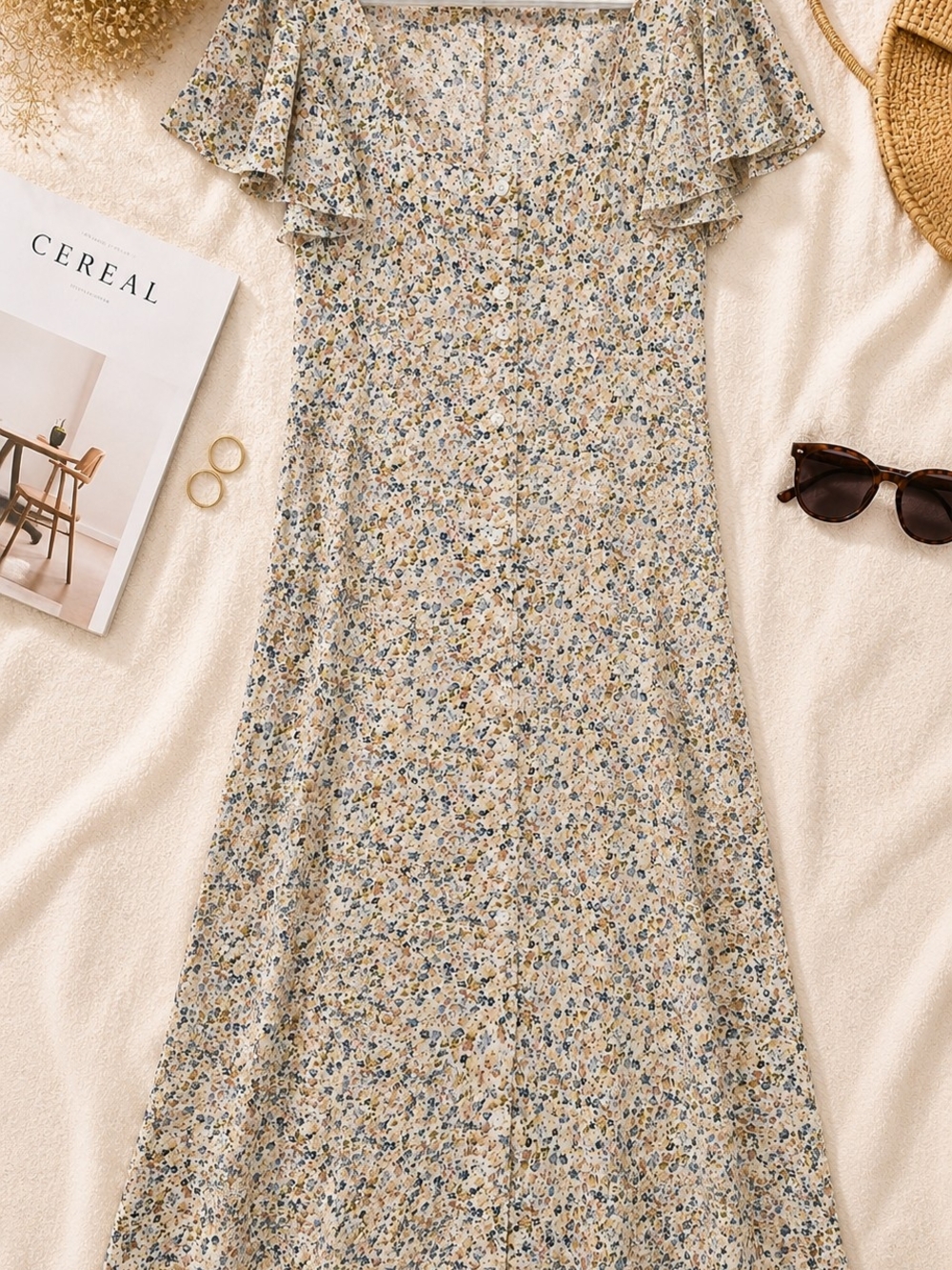 Floral Button-Front Maxi Dress